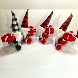 Plaid Gnome Cookie Goodie Jar Gift Set - Set of 4